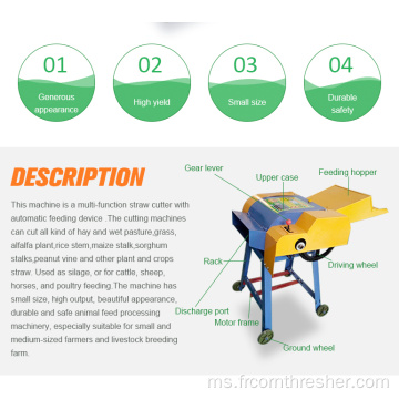 Penggunaan Pertanian Belt Mini Elektronik Chaff Cutter Feed